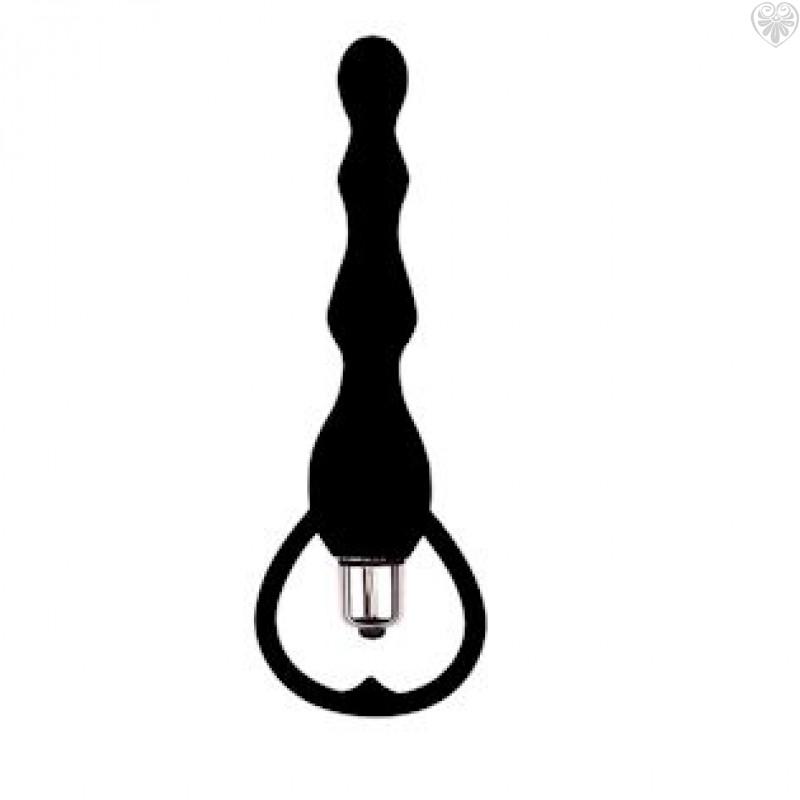 Black Mont Tail Power Vibrating Anal Beads  LindaCarola