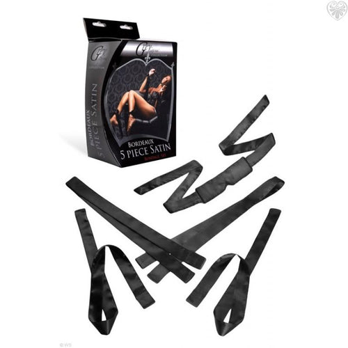 Bordeaux 5pc Satin Bondage Set