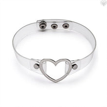Clear Choker + Silver Heart by Love in Leather