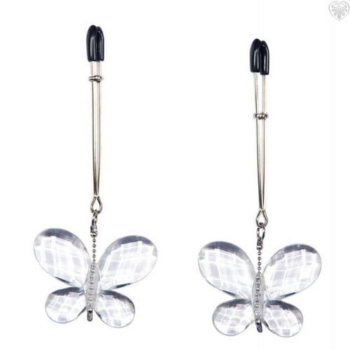Butterfly Diamond Drop Nipple Clamp by Bad Kitty