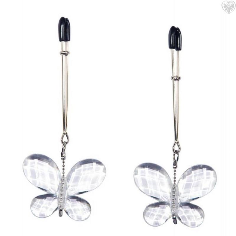 Butterfly Diamond Drop Nipple Clamp by Bad Kitty