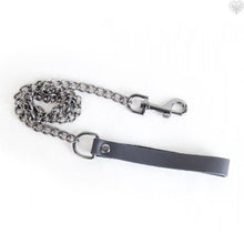Pewter Chain Lead with Leather Handle